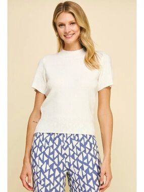 Pinch Soft ivory Short Sleeve Knit Sweater
